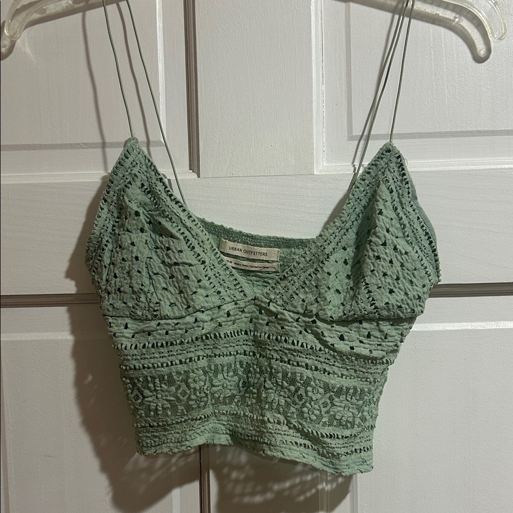 Urban Outfitters Green Crochet Lace Crop Top